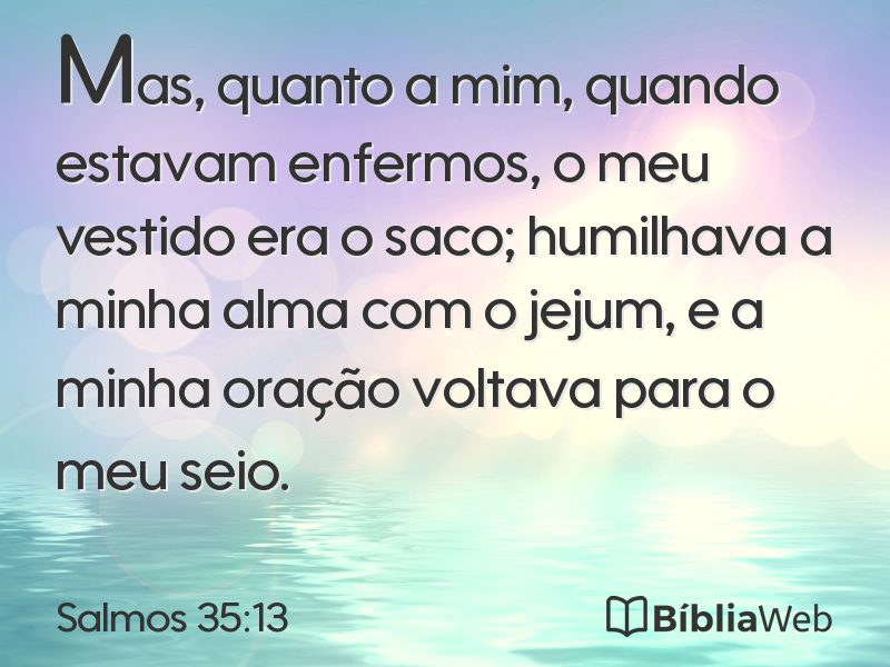 Salmos 35:13 em imagem para compartilhar