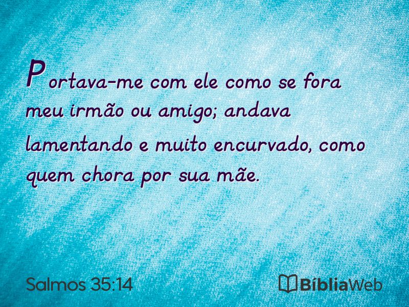 Salmos 35:14 em imagem para compartilhar