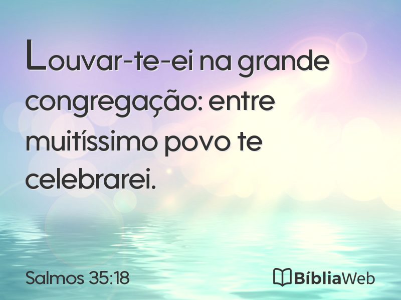 Salmos 35:18 em imagem para compartilhar