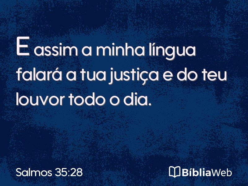 Salmos 35:28 em imagem para compartilhar