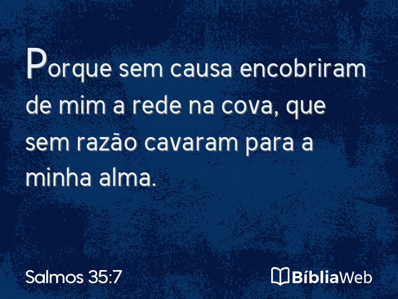 Salmos 35:7 em imagem para compartilhar