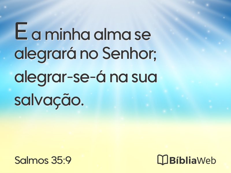 Salmos 35:9 em imagem para compartilhar