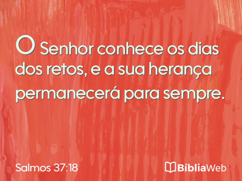 Salmos 37:18 em imagem para compartilhar