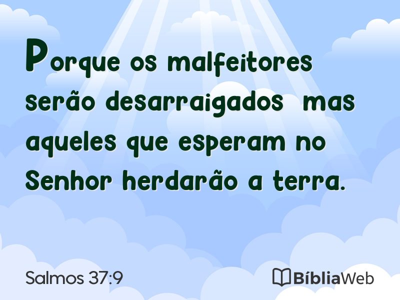Salmos 37:9 em imagem para compartilhar