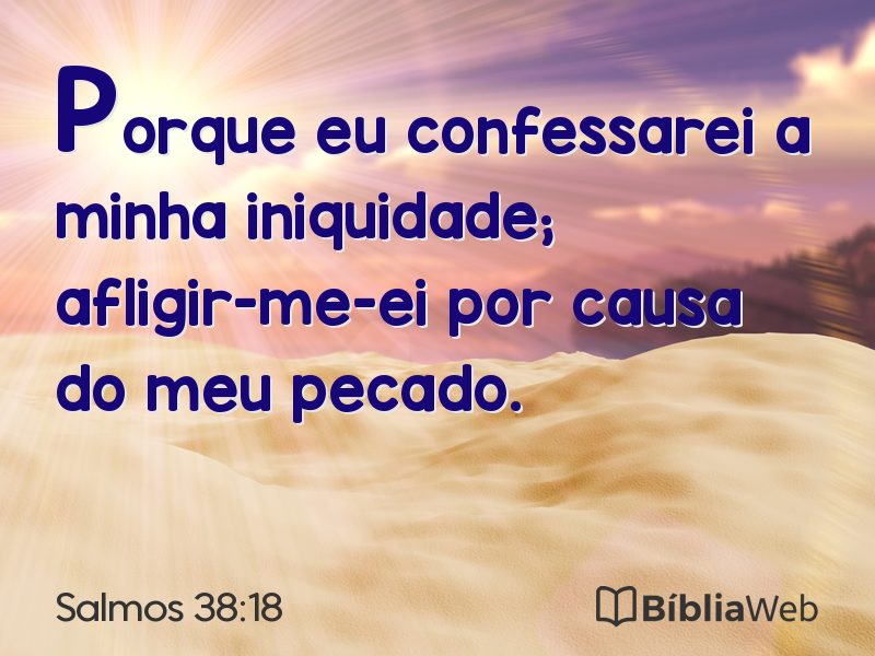 Salmos 38:18 em imagem para compartilhar