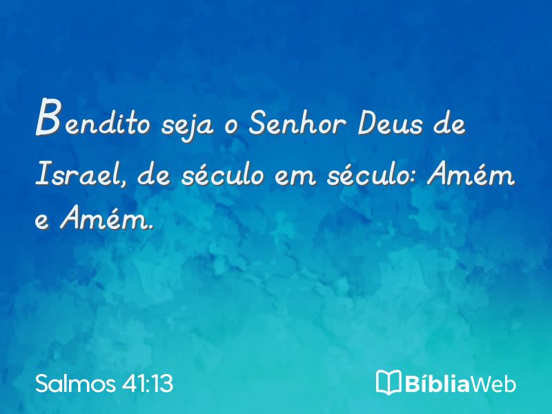 Salmos 41:13 em imagem para compartilhar