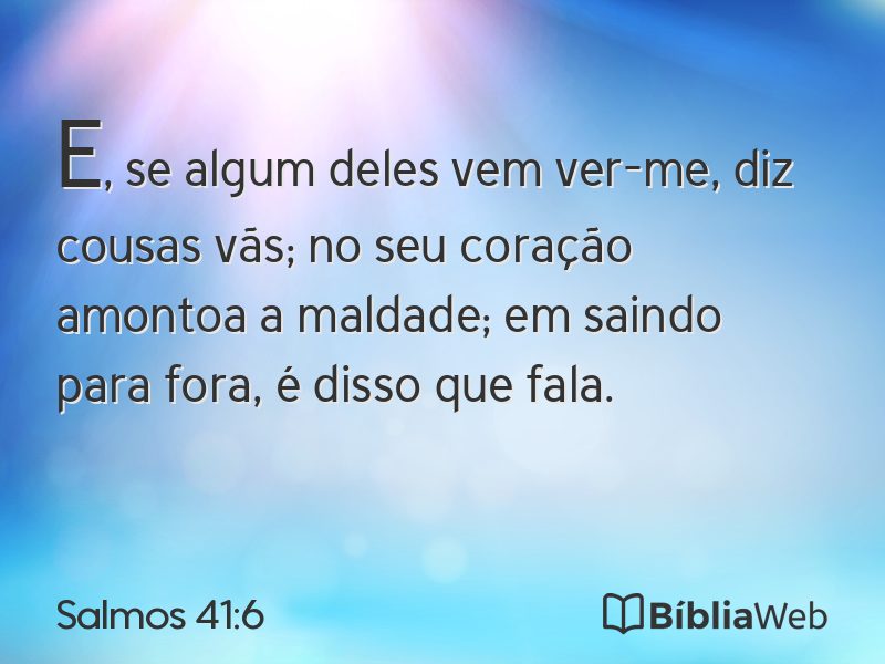 Salmos 41:6 em imagem para compartilhar