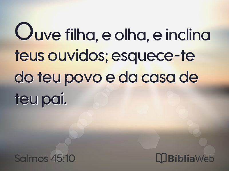 Salmos 45:10 em imagem para compartilhar