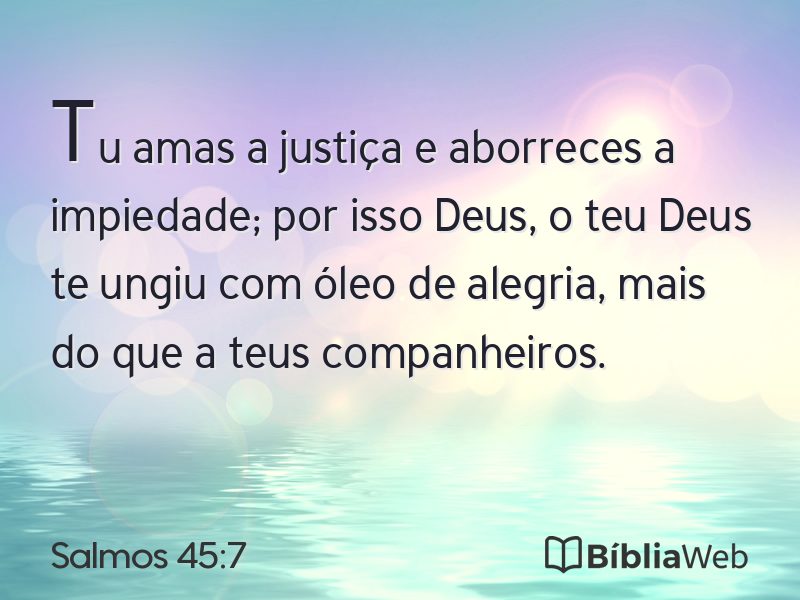 Salmos 45:7 em imagem para compartilhar
