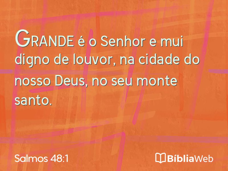 Salmos 48:1 em imagem para compartilhar