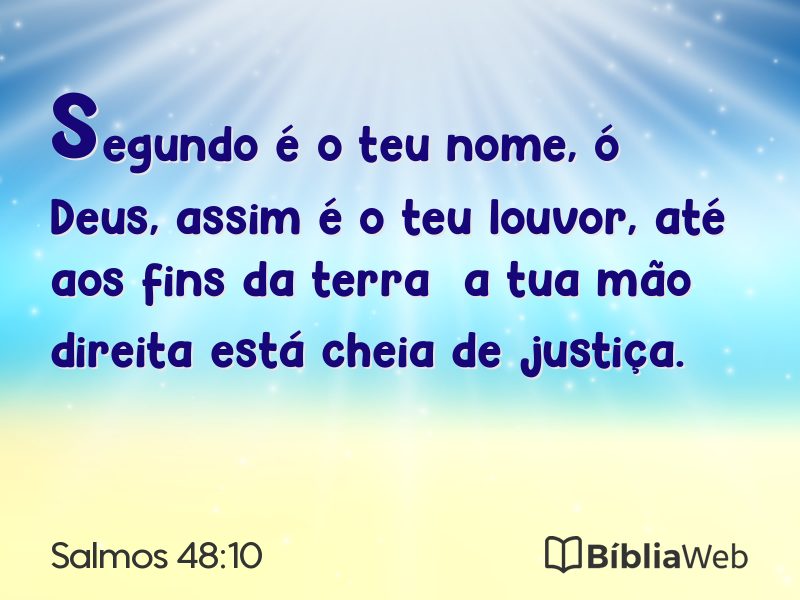 Salmos 48:10 em imagem para compartilhar