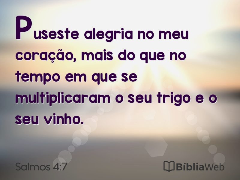 Salmos 4:7 em imagem para compartilhar