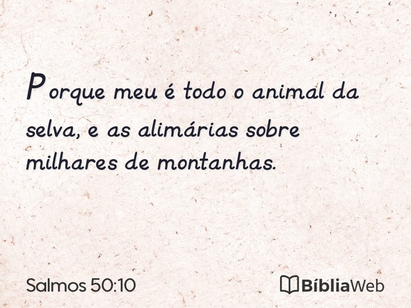 Salmos 50:10 em imagem para compartilhar