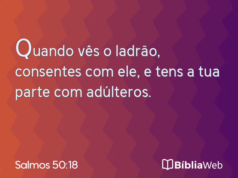 Salmos 50:18 em imagem para compartilhar