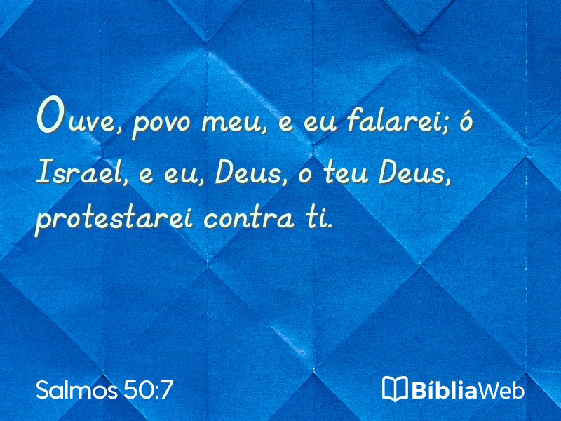 Salmos 50:7 em imagem para compartilhar
