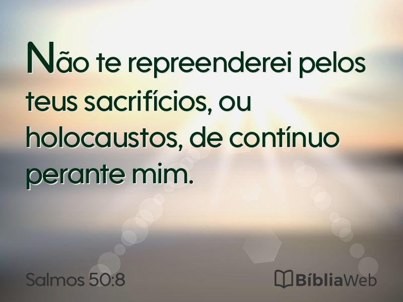Salmos 50:8 em imagem para compartilhar