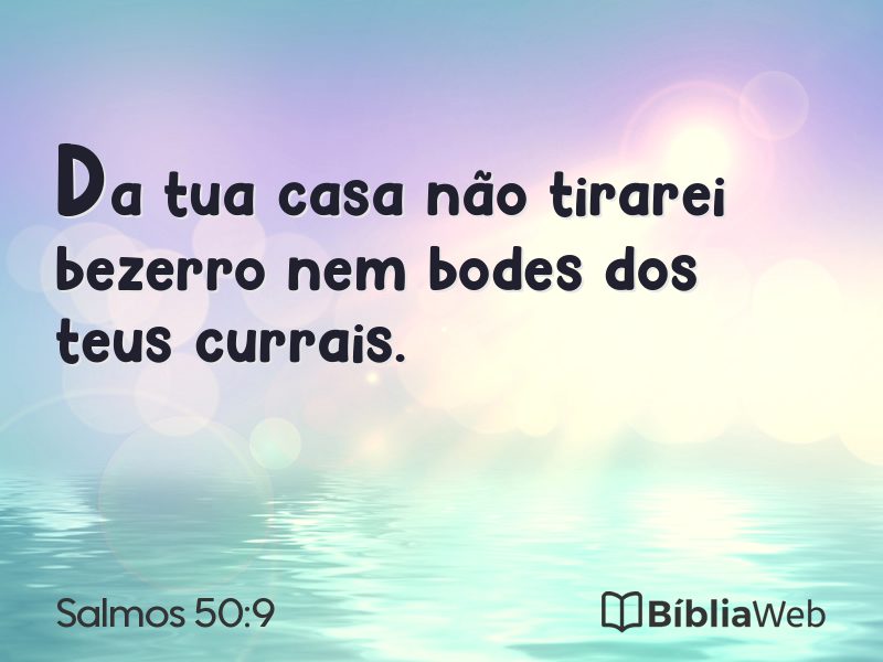 Salmos 50:9 em imagem para compartilhar