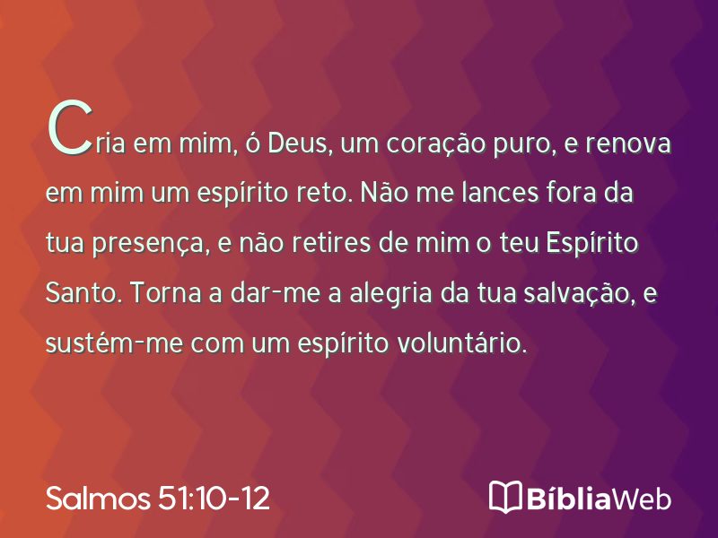 Salmos 51:10-12 em imagem para compartilhar