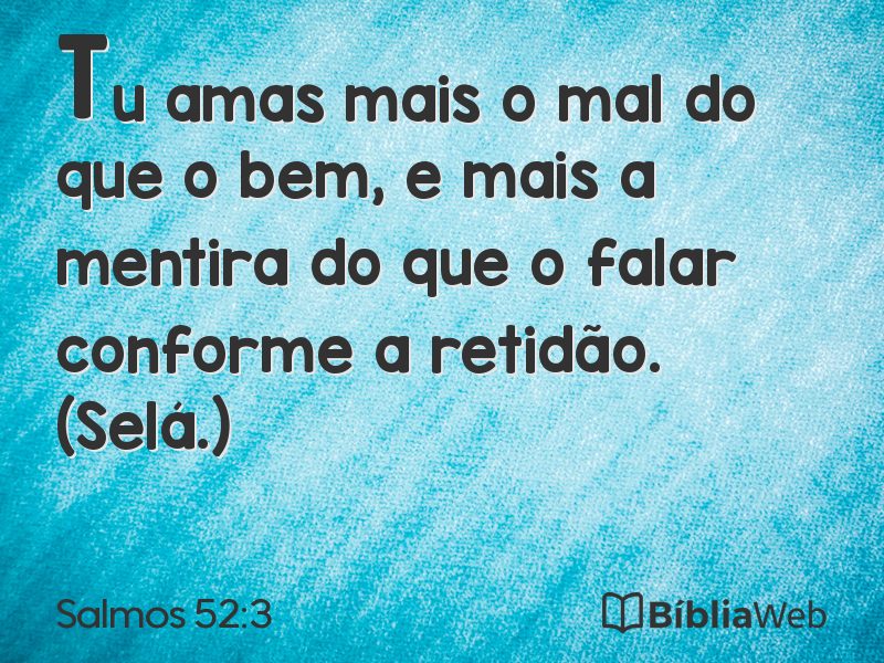 Salmos 52:3 em imagem para compartilhar