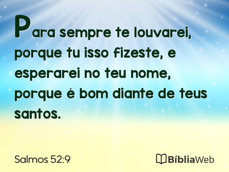 Salmos 52:9 em imagem para compartilhar