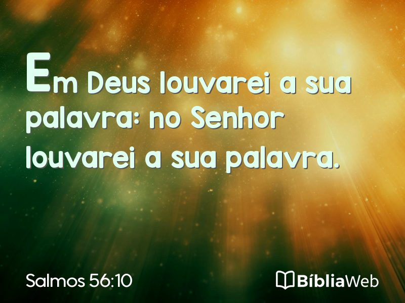 Salmos 56:10 em imagem para compartilhar