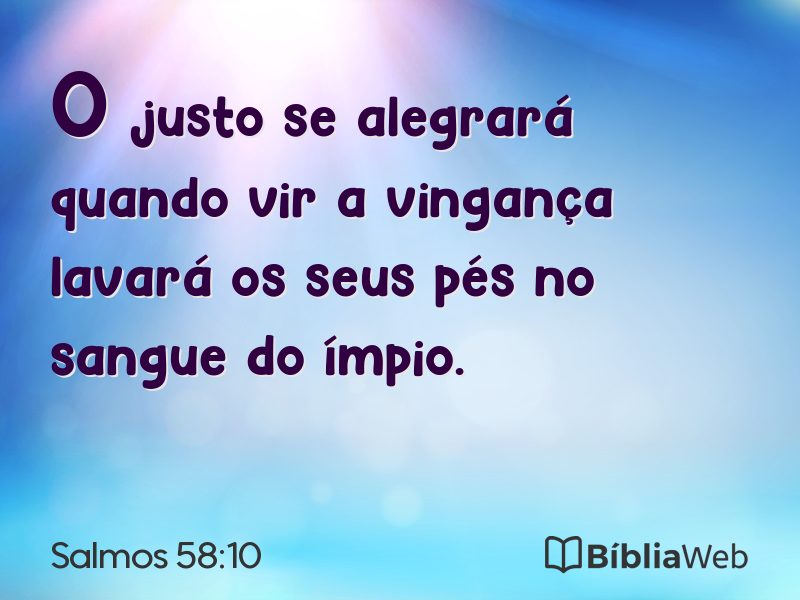Salmos 58:10 em imagem para compartilhar