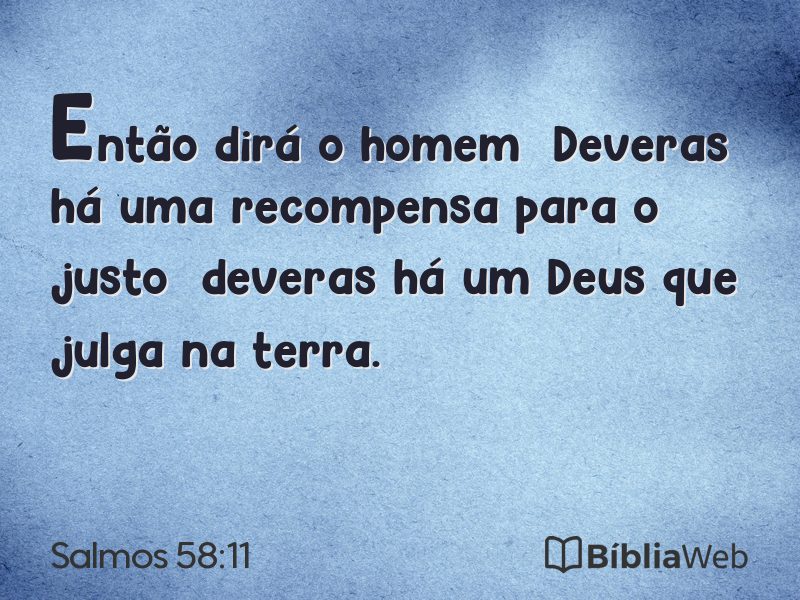 Salmos 58:11 em imagem para compartilhar