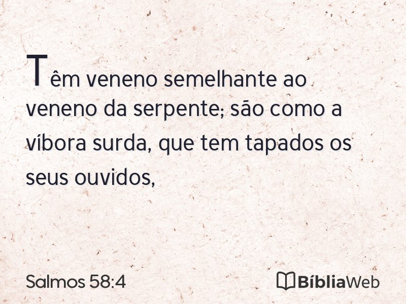 Salmos 58:4 em imagem para compartilhar
