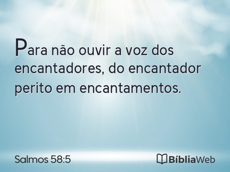 Salmos 58:5 em imagem para compartilhar
