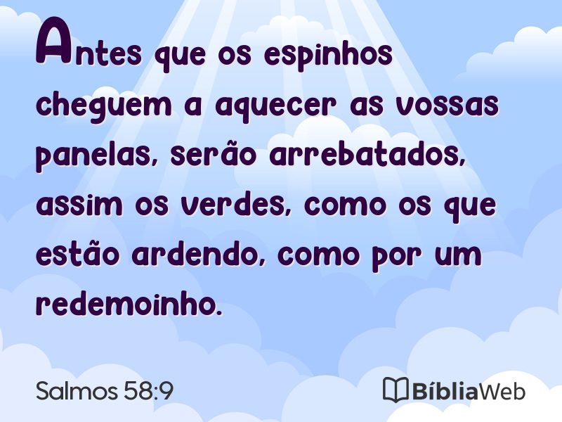 Salmos 58:9 em imagem para compartilhar