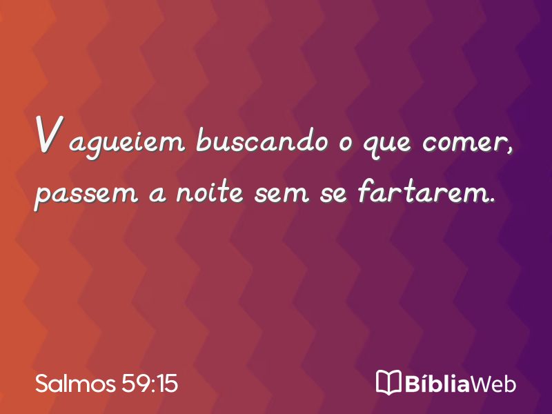 Salmos 59:15 em imagem para compartilhar