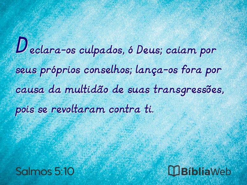 Salmos 5:10 em imagem para compartilhar