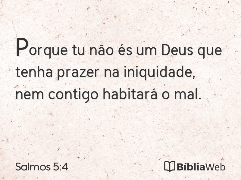 Salmos 5:4 em imagem para compartilhar