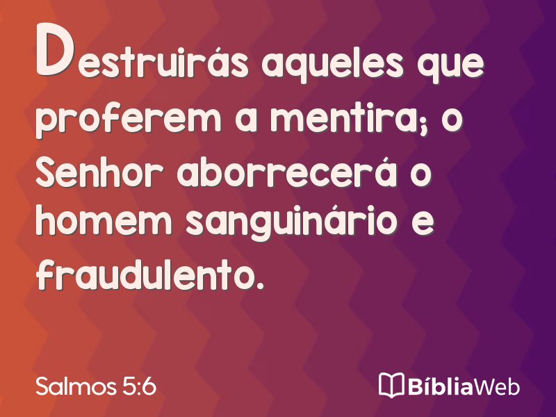 Salmos 5:6 em imagem para compartilhar
