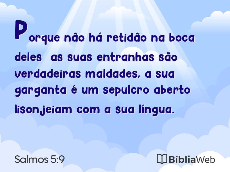 Salmos 5:9 em imagem para compartilhar