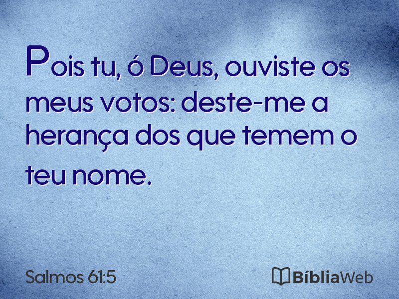 Salmos 61:5 em imagem para compartilhar