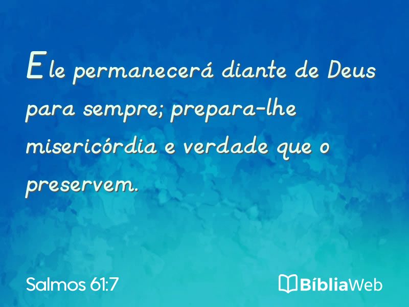 Salmos 61:7 em imagem para compartilhar