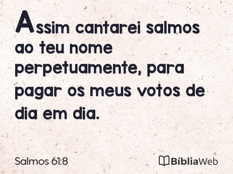 Salmos 61:8 em imagem para compartilhar