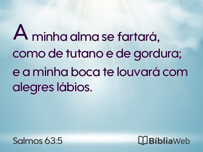 Salmos 63:5 em imagem para compartilhar