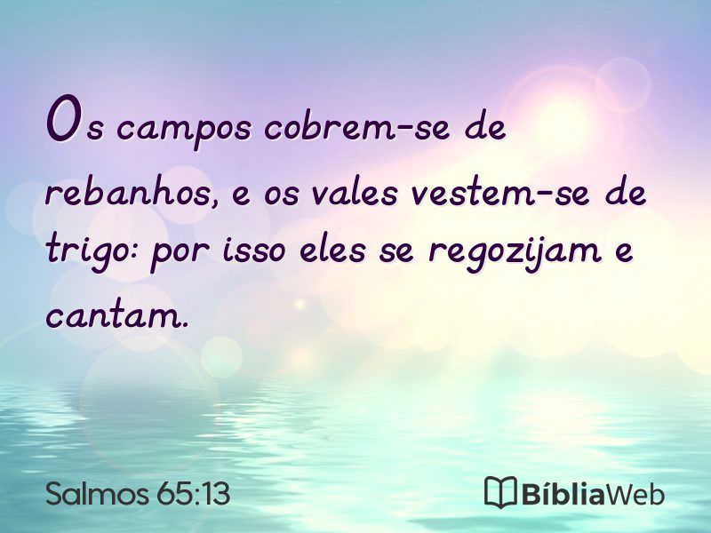 Salmos 65:13 em imagem para compartilhar