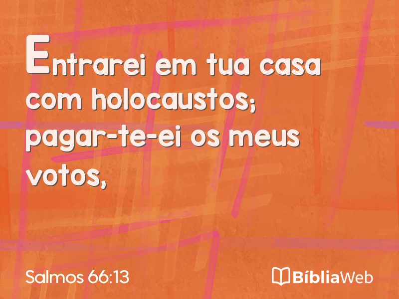 Salmos 66:13 em imagem para compartilhar