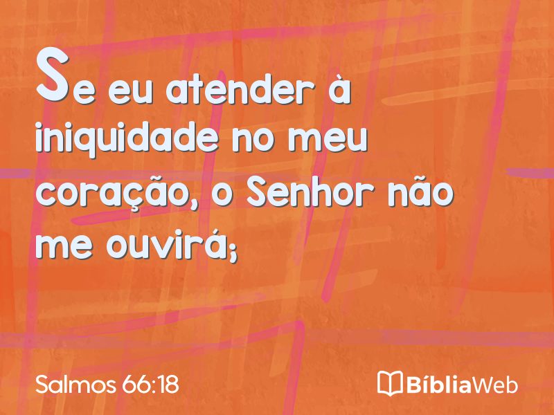 Salmos 66:18 em imagem para compartilhar