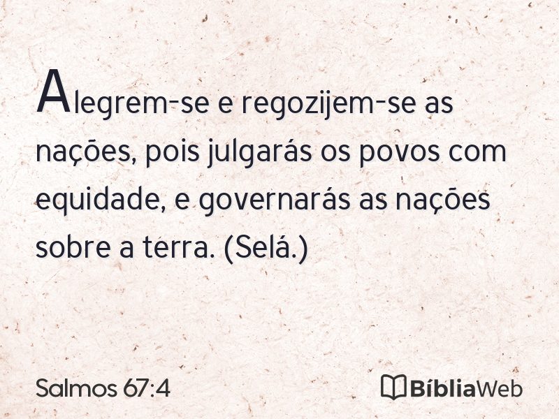 Salmos 67:4 em imagem para compartilhar