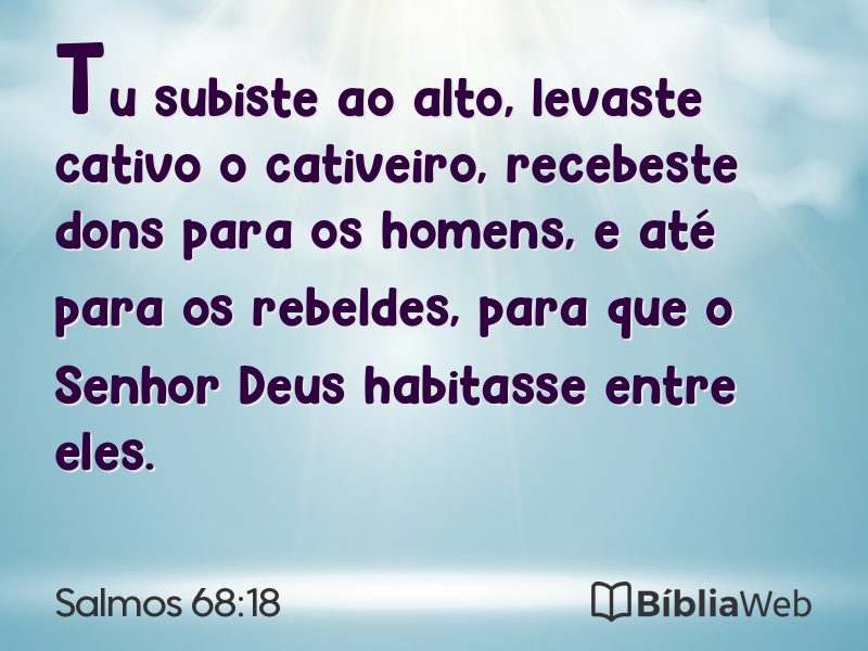Salmos 68:18 em imagem para compartilhar