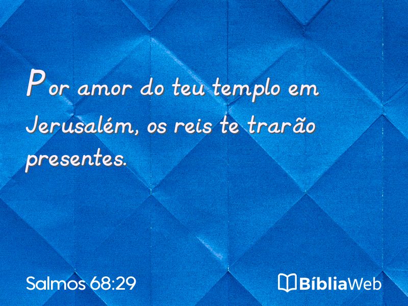 Salmos 68:29 em imagem para compartilhar