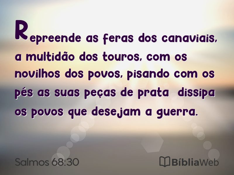 Salmos 68:30 em imagem para compartilhar