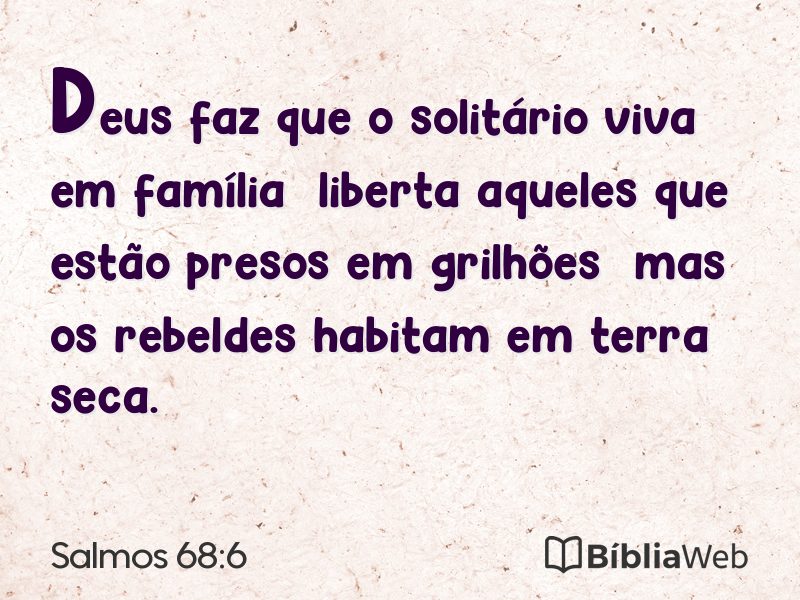 Salmos 68:6 em imagem para compartilhar