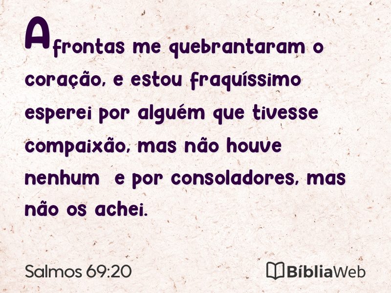 Salmos 69:20 em imagem para compartilhar