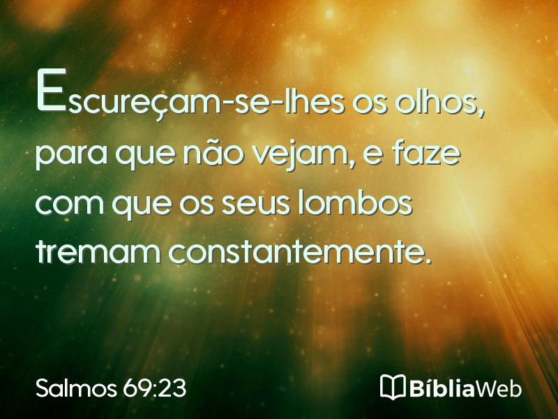 Salmos 69:23 em imagem para compartilhar