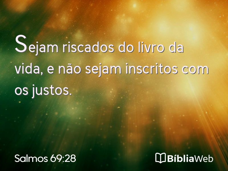 Salmos 69:28 em imagem para compartilhar